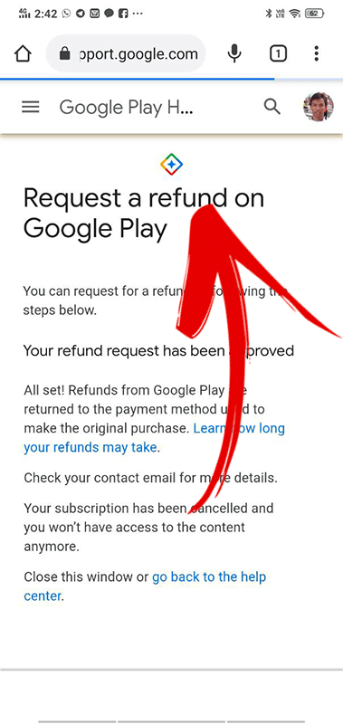 refund google play store