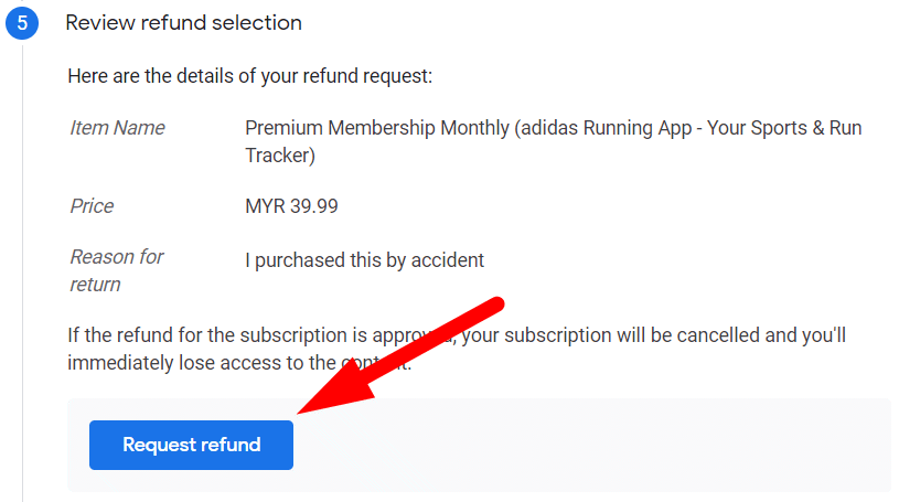 refund google play store