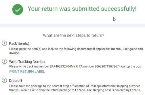 cara return barang lazada
